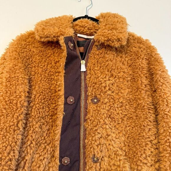 NWOT! J.Crew The Textured Teddy Coat - Caramel (Tan) | Size XXS - Picture 11 of 12